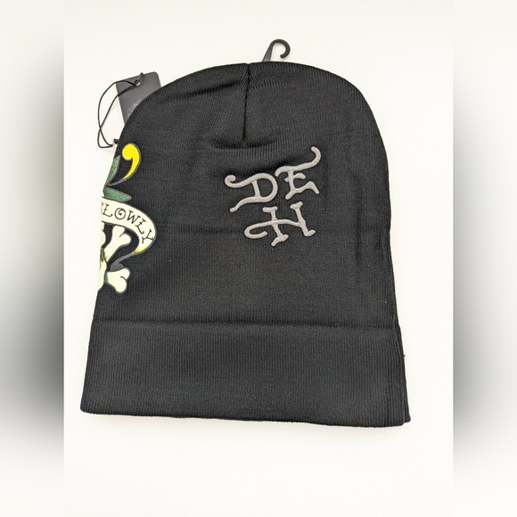NWT Ed Hardy Adult Black "Love Kills Slowly" Skull Beanie/Chook/Tuque - Picture 6 of 9